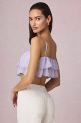 Ruffled Cropped Camisole Top in Lilac